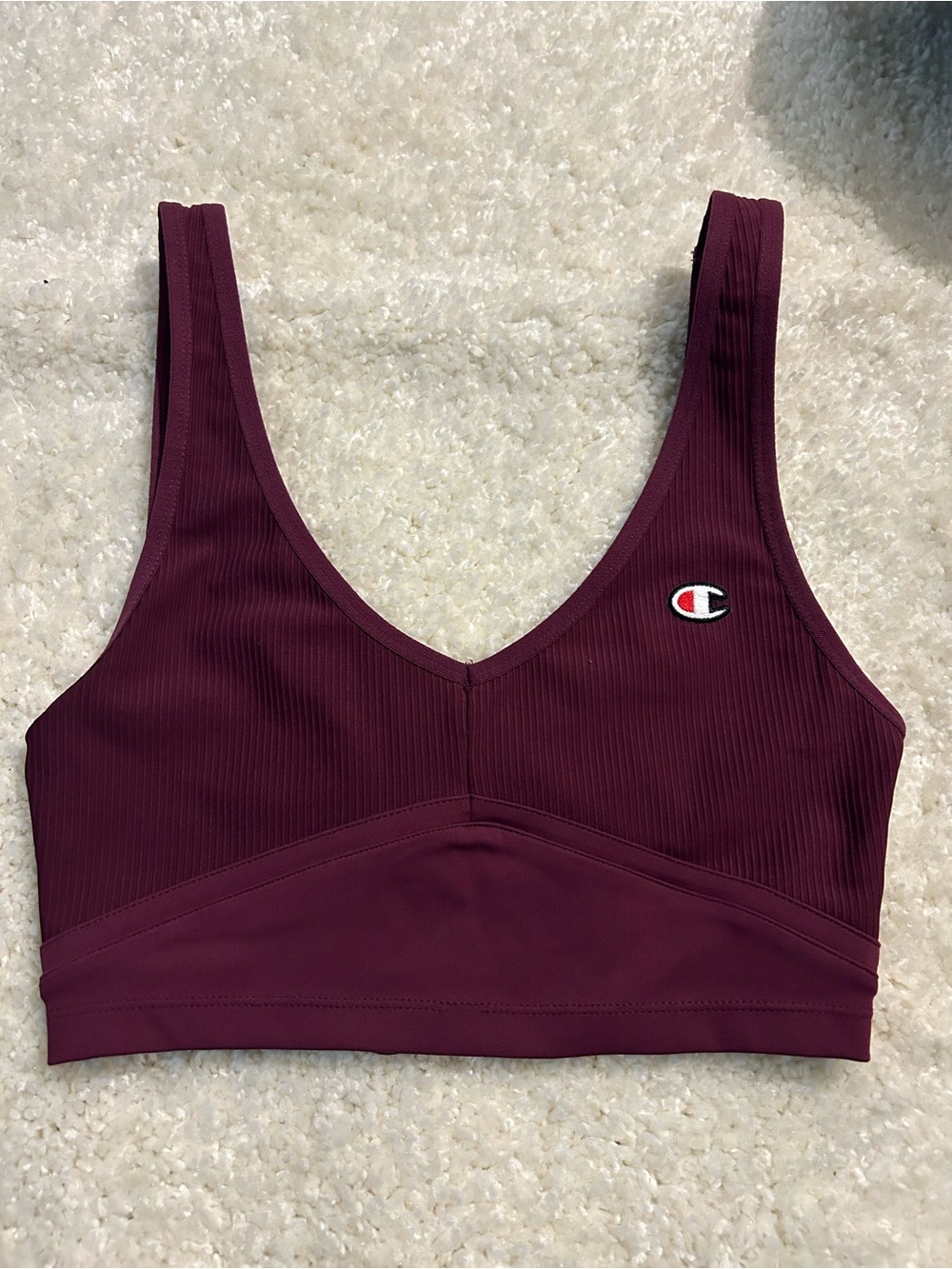 Champion Women’s Burgundy Ribbed Sports Bralette/Tank Top Small